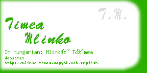 timea mlinko business card